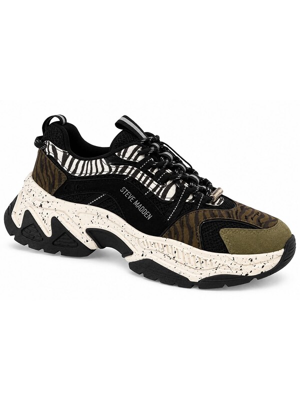 Sneakers Damă Steve Madden Animates-LE Olive Zebra