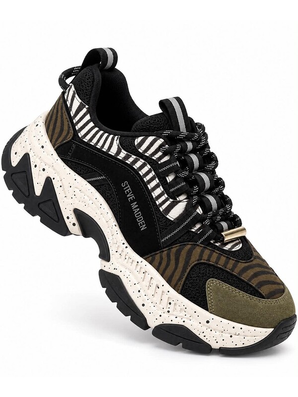 Sneakers Damă Steve Madden Animates-LE Olive Zebra