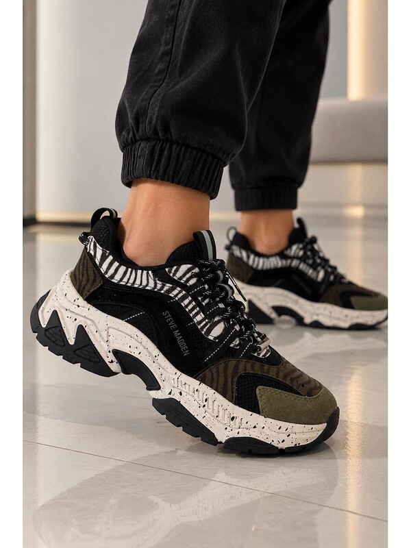 Sneakers Damă Steve Madden Animates-LE Olive Zebra
