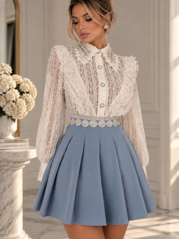 Cămașă Damă Elegantă Celeste