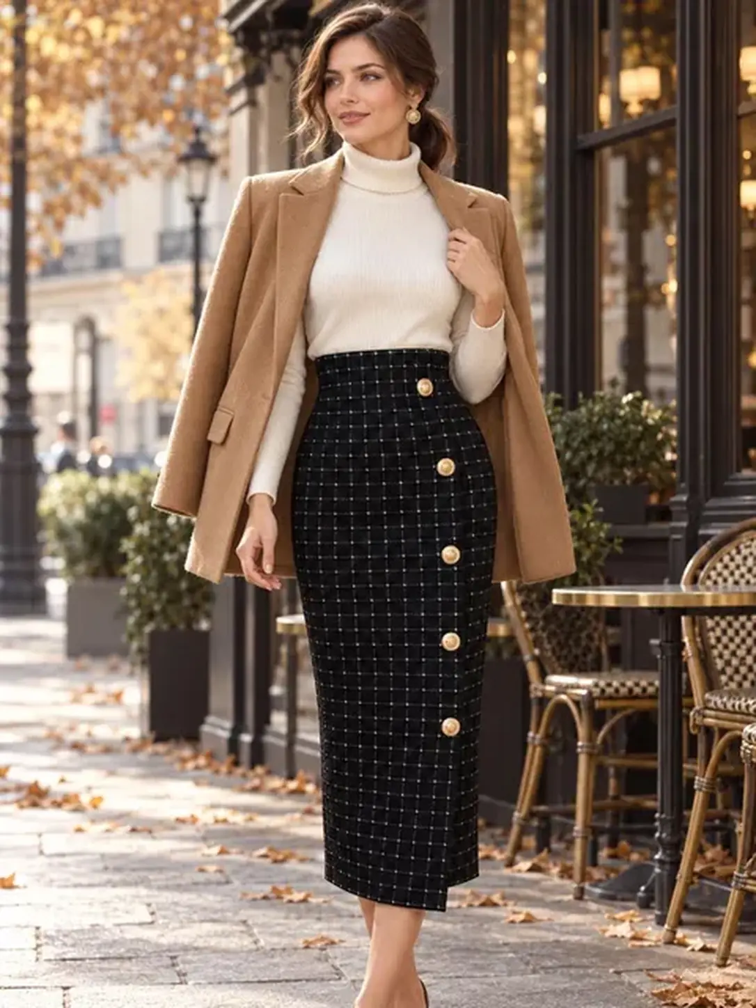 fusta-midi-neagra-carouri-isabeau-2 Fustă damă midi Isabeau